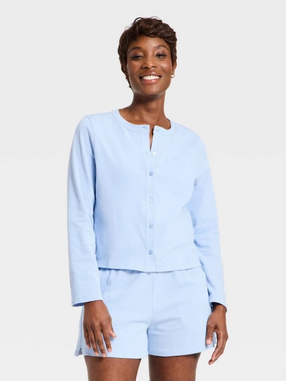 Universal Thread Women‎ Blue Knit Cardigan Button Down Sweater XL Regular
